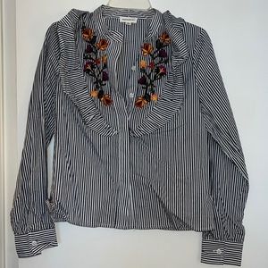 S dance and marvel embroidered blouse